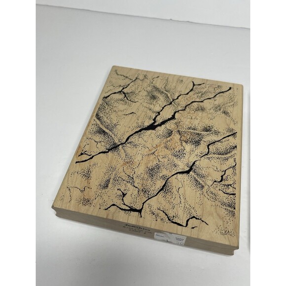 Set Of 2 Rubber Stamps Background 6x5" Antique Cracking Stampin Up - Judikins - Picture 2 of 5